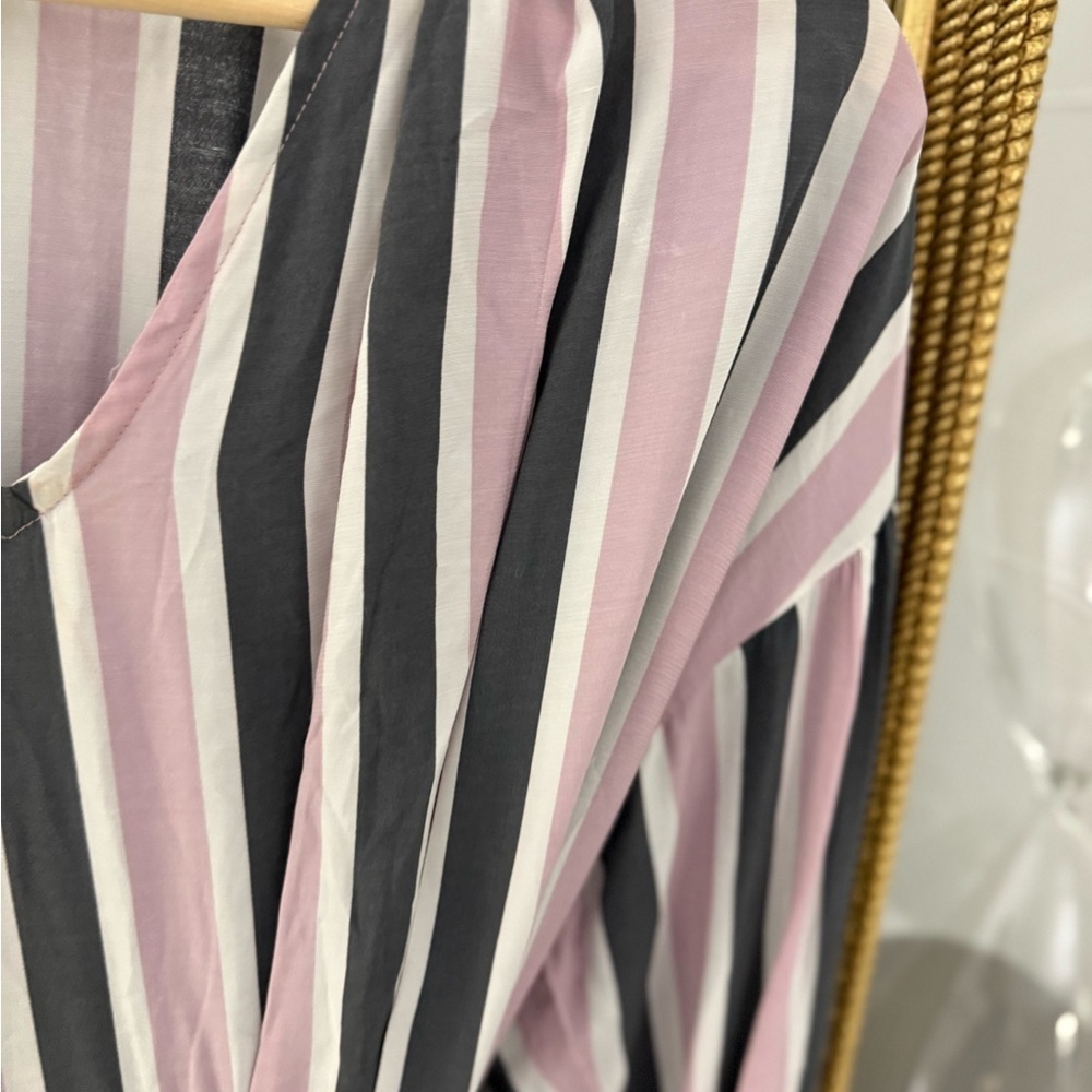 Current Air Pink and Black Striped Long Sleeve Dress - Picture 5 of 10